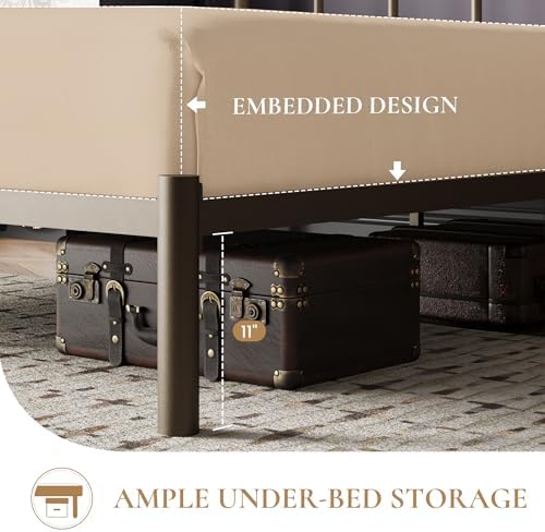 SHA CERLIN Full Size Metal Platform Bed Frame - Image 4