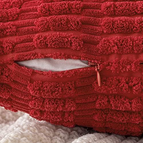 MIULEE Christmas Corduroy Decorative Pillow Covers 20x20 Red Pack of 2 - Image 3