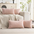 Set of 4 Soft Textured Decorative Throw Pillow Covers 12X20 Inch Cozy Farmhouse by Cozoomy