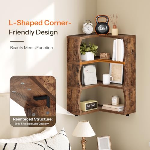 HOOBRO Floating Shelves for Wall, 4-Tier Corner Shelf Wall Mounted - Image 4