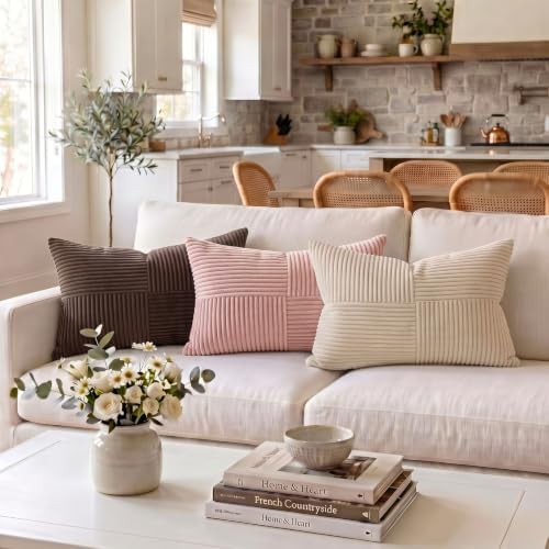 Fancy Homi Blush Pink Lumbar Decorative Throw Pillow Covers 16x32 Inch - Image 2