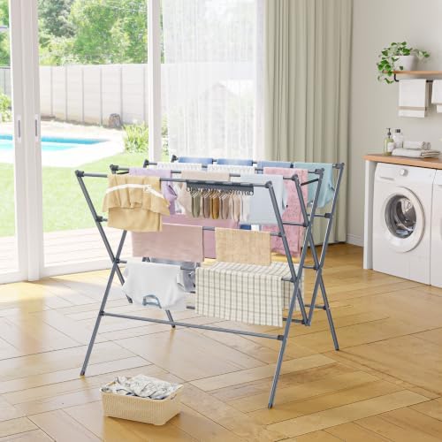 Drying Rack Clothing, 35.4in Long Drying Poles Large Clothes Drying Rack - Image 2