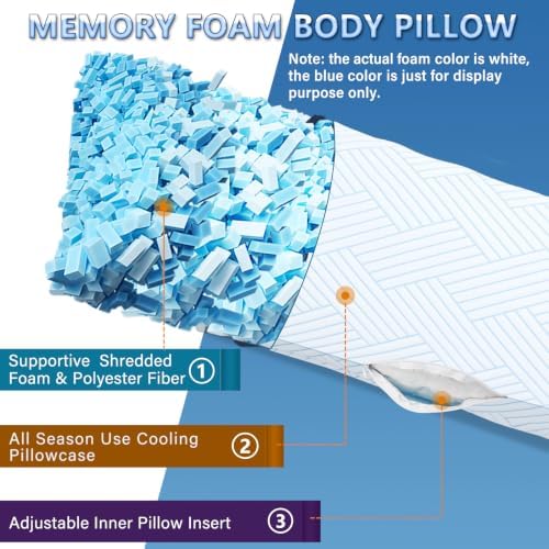 Cooling Body Pillow, Memory Foam Body Pillows - Image 2