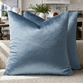 GIGIZAZA Stone Blue Velvet Throw Pillow Covers 16x16 Pack of 2 by GIGIZAZAFocusingonhomedecoration