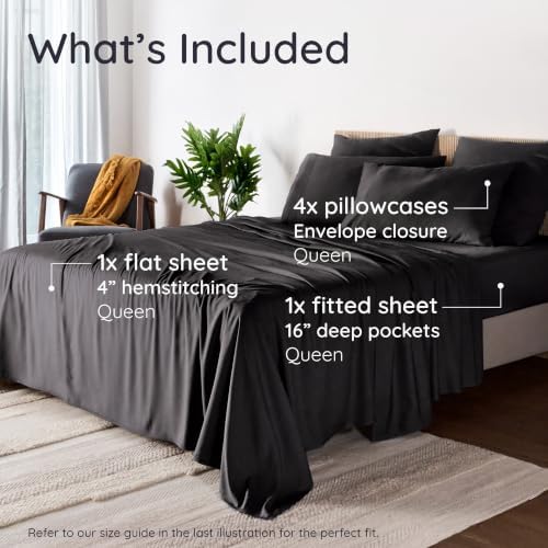 Bambaw 100% Viscose Derived from Bamboo Sheets Queen Size 6 Piece Set – Queen - Image 2