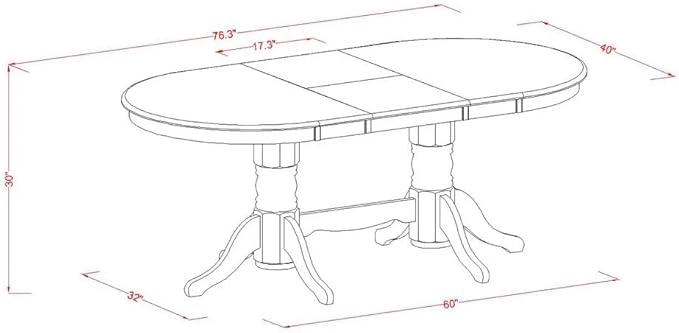 East West Furniture VAAS9-OAK-28 9 Piece Mid Century Modern Dining Table Set Contain A Dining Table and 8 Brown Textured Polyester Fabric Modern Chairs, Oak