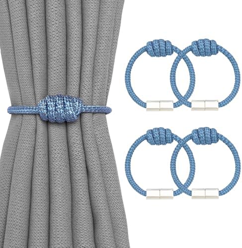NICEEC 4 Pack Mini Magnetic Curtain Tiebacks Modern Simple Style Drape Tie by NICEEC