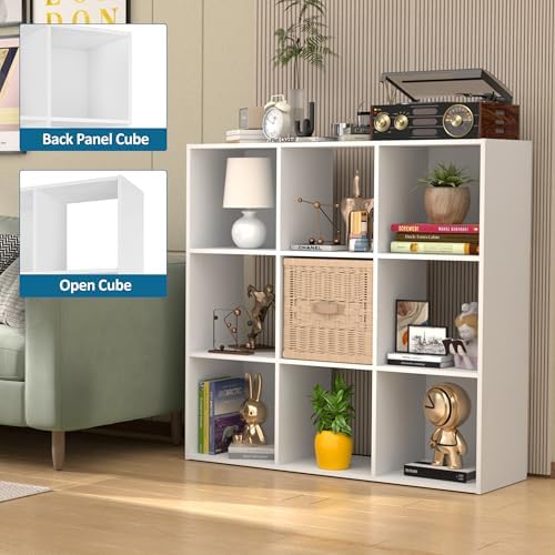 PrimeZone 9 Cube Storage Organizer, Stackable Wood Cubby Bookshelf - Image 4