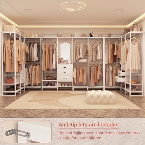 Aheaplus Wood Clothes Rack Wardrobe Closets - Image 6