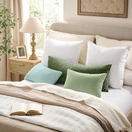 Kevin Textile Soft Corduroy 12"x24" Lumbar Pillow Cover 1 Pack, Moss Green - Image 5