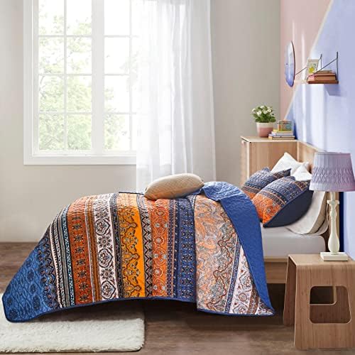 WONGS BEDDING Boho King Quilt Bedding Set, 3 Pieces Bedspread - Image 4