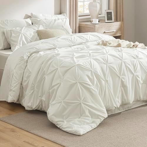 Bedsure 7-Piece King Size Comforter Set & Sheets, Ivory King Bedding by BEDSURE