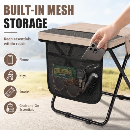 Soly Portable Folding Stool, 14.2"Collapsible Camp Stool - Image 7