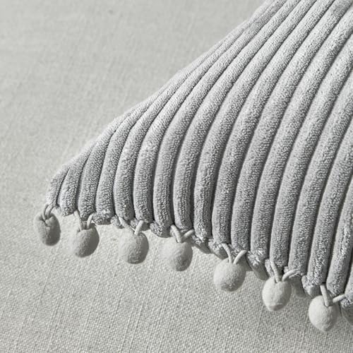 Fancy Homi Pack of 2 Boho Neutral Grey Lumbar Decorative Throw Pillow Covers - Image 4
