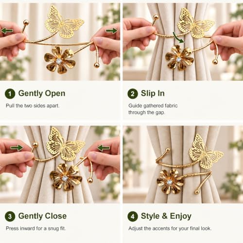 Butterfly Curtain Tiebacks, 4 Pack, No Drilling - Image 7