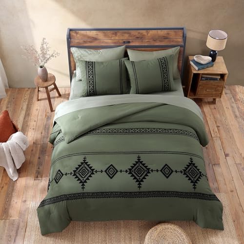 MaiRêve Embroidery King Size Comforter Set 7 Pieces Western Bed in a Bag - Image 5