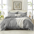 Andency Queen Comforter Set, 7 Pieces Medium Grey Bedding by Andency
