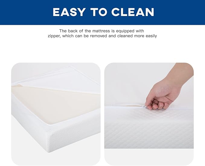 FDW | 10 Inch Twin Mattress | Medium Firm | Gel Memory Foam Mattress | White | Bed in a Box, CertiPUR-US Certified | Pressure Relief, Cooling Ventilated Foam | Washable Removable Cover