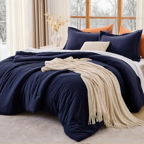 MUXHOMO Oversized Queen Comforter Set, 3-PC All-Season Bedding by MUXHOMO