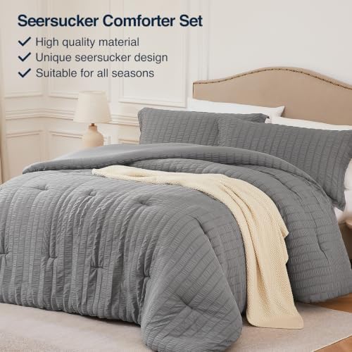 Quataly King Comforter Set Seersucker Lightweight Bed Set - Image 4
