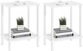 End Table,Small Side Table,2-Tier Nightstand with Storage Shelf,Sofa Bedside Table for Small Spaces in Living Room,Bedroom, Office,Stable Frame,Easy Assembly,White