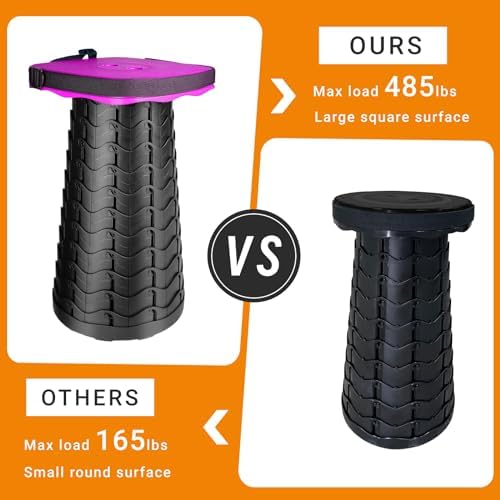 Foldable Camping Stool with Cushion, Portable Folding Stool with Nylon Bag - Image 5