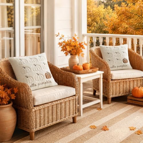 MIULEE Fall Pumpkin Pillow Covers 18x18 Cream White Fall Decor - Image 6