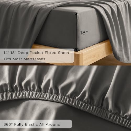6 Piece Full Size Sheets Set, Rayon Derived from Bamboo - Image 5