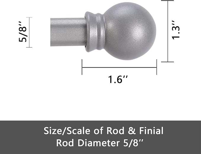 GXOACKJ Curtain Rods for windows 66-120 inch, 5/8 inch Decorative Silver - Image 5