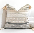 BlissBlush Gray Boho Throw Pillow Cover 20x20 Grey Decorative Accent Pillow by BlissBlush