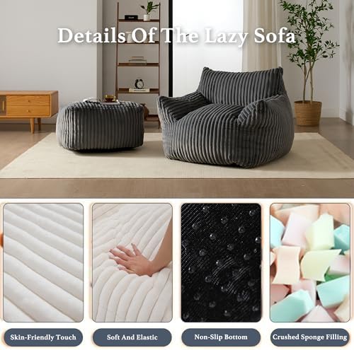 Gericco Oversized Bean Bag Chaise Lounge Chair - Image 3
