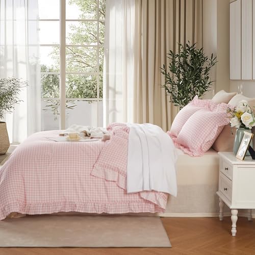 Cupocupa Gingham Ruffle Comforter Set King - Image 3