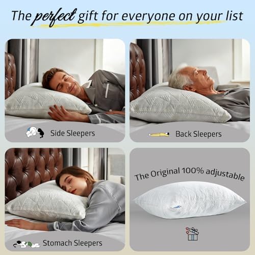 Cooling Pillows Standard Size Set of 4, Shredded Memory Foam Bed Pillows - Image 5