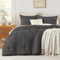Andency Dark Grey Oversized Super King Comforter Set 120x120 Extra Large by Andency