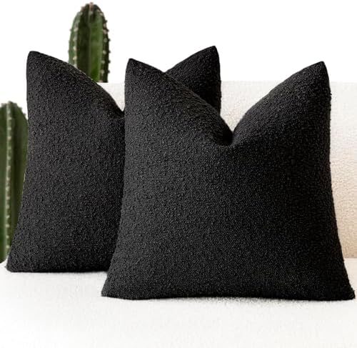 Foindtower Decorative Textured Boucle Throw Pillow Covers 26x26 Inch by Foindtower