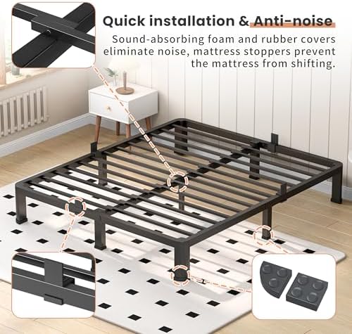 VIPSHOW 10 Inch Full Heavy Duty 3500lbs Bed Frame - Image 4