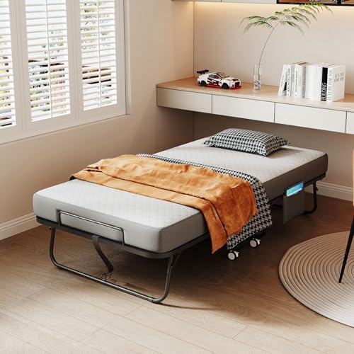 Folding Bed with Mattress, Compact Folded Bed - Image 2