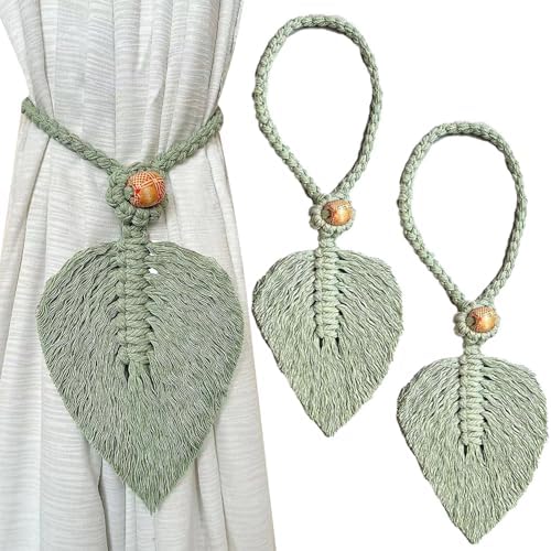 2-Pack Bohemian Cotton Leaf Curtain Tiebacks by Unknown