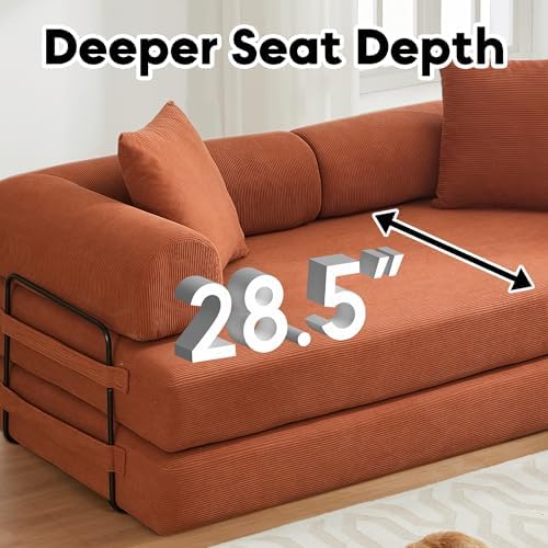 78" Convertible Futon Sofa Bed, Boneless Couches - Image 3