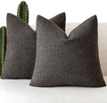 Foindtower Decorative Textured Boucle Throw Pillow Covers 20x20 Dark Brown by Foindtower