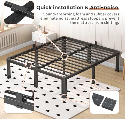 VIPSHOW 16 Inch King Heavy Duty 3500lbs Bed Frame - Image 5