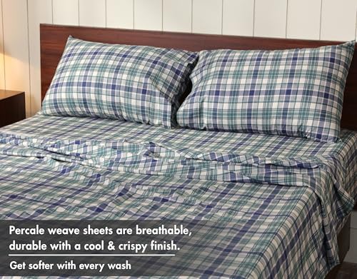 RUVANTI 100% Cotton Queen Sheets, Percale Weave - Image 4