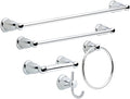 Franklin Brass Kinla 5-Piece Bathroom Set Polished Chrome 18" and 24" Towel Bar Racks,Toilet Paper Holder, Ring, Hook KIN5PC-PC
