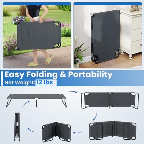 GYMAX Folding Camping Cot, Portable Ultralight Compact Sleeping Cot Bed - Image 5