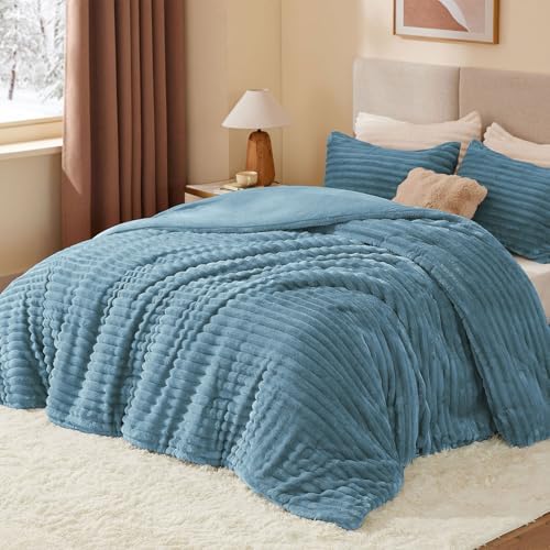 BEDELITE Fleece King Comforter Set, Fluffy Bed Set - Image 2