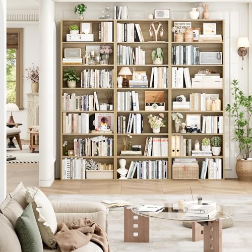 FACBOTALL 82" Tall Bookshelf Bookcase 7-Tier Open Display Shelves, Light Oak - Image 2