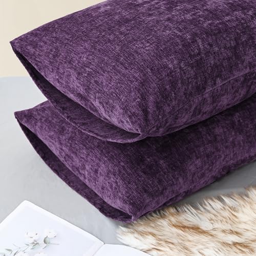 CaliTime Decorative Standard Throw Pillow Covers 26 X 20 Inches Plum Purple - Image 4