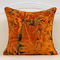 Alerfa 20 x 20 Inch Orange Square Maple Leaf Pillow Embroidery Cut Velvet by Alerfa
