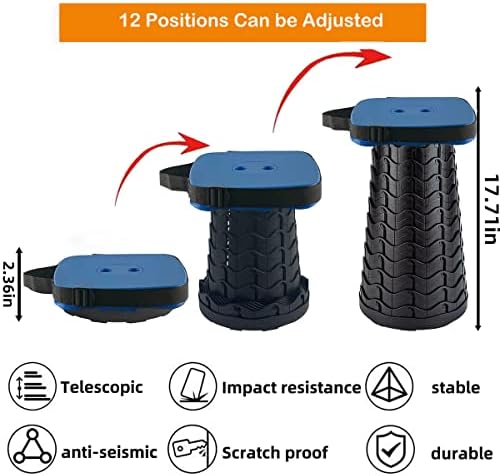 Collapsible Camping Stool with Seat Cushion & Nylon Bag, Square Portable - Image 4