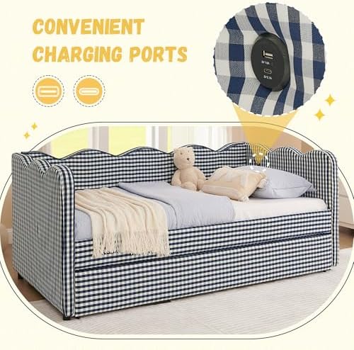 DEINPPA Twin Size Gingham Daybed - Image 4